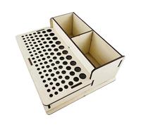 Presentación De Herramientas De Trabajo De Cuero - Puerta De Herramientas De Cuero, Soporte De Madera Profesional Con 2 Ranuras Y 103 Agujeros | Caja De Almacenamiento De Madera Para Herramientas