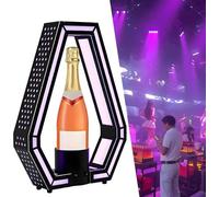 Presentador de botellas de champán VIP, estante de exhibición de botellas de licor con luz LED, pantalla de botellas de vino brillante ajustable de color, para bar, hotel, discoteca, fiesta privada de