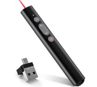 Presentador, TOKASS PowerPoint Control remoto 2,4 GHz puntero inalámbrico para presentaciones, USB C y USB A 2 en 1 presentador de Control remoto de presentación