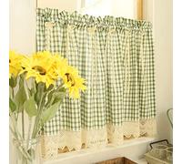 Presentamos nuestras cortinas cortas decorativas, diseñadas para elevar tu espacio vital con un patrón de cuadros atemporal que complementa perfectamente cualquier estilo interior. Los exquisitos