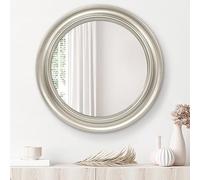 PresenTime & Co. - Espejo de pared Clifton para interiores y exteriores, espejo de vidrio HD sin distorsión, espejo de granja y arte de pared para decoración de pared, acabado plateado matutino