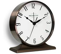 PresenTime & Co Lewis Mantel Reloj Despertador, 14 x 12,7 cm, silencioso, número árabe, Color Bronce
