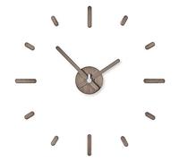 PRESENTIME & Co - Reloj de Pared 3D Grande sin Marco, calcomanías 3D para decoración Moderna de Oficina/hogar, Estilo Roble Gris Claro, 2ª generación, 12 marcadores de Hora