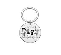 Presentimental Llavero Familiar Personalizado Acero Inoxidable Llavero con Grabado de Nombre Regalo de joyería Personalizado para Miembros de la Familia para niños/Abuela/mamá（Boy&Girl）
