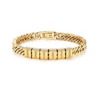 Presentimental Pulsera Cubana Personalizada para Hombre con 1-6 Nombres Regalo del Día del Padre para Papá Abuelo Navidad Día de San Valentín Regalo para Hombre (Oro-6 nombres)