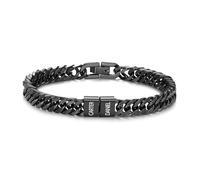 Presentimental Pulsera Cubana Personalizada para Hombre con 1-6 Nombres Regalo del Día del Padre para Papá Abuelo Navidad Día de San Valentín Regalo para Hombre (Negro-2 nombres)