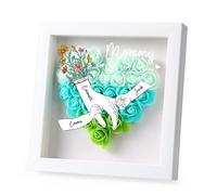 Presentimental Regalo dia de la madre Caja de sombra personalizada con rosa y nombre Regalos personalizados para mamá (Flower-verde)