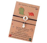 Presentimental Set de Pulseras con Tarjeta Pulseras Madre e Hija/Niño Escolar 2026, Pulsera Ajustable con Colgante de Acero Inoxidable, Regalo para Vuelta al Cole
