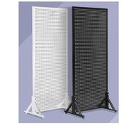 Présentoir En Métal Perforé Avec 20 Crochets, Présentoir Pour Panneau Perforé, Étagère Suspendue En T, Présentoir Polyvalent Pour Garage, Cuisine, Bureau, Loisirs Créatifs(Black,100x40x100 cm)