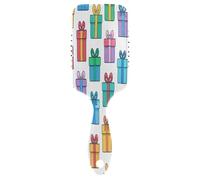 Presents Pattern - Cepillos antiestáticos para desenredar el cabello grueso, añade brillo y suaviza con hombres, mujeres y niños