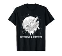 Preservar y Proteger Lobos y manadas de Lobos Conservación Camiseta