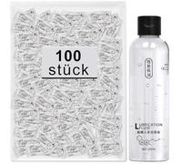 Preservativo paquete de 100 piezas con 200 ml de lubricante - Preservativos para hombre - Sensación natural - Preservativos extra finos para una sensación intensa durante el acto sexual - 53 mm de an
