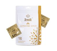 Preservativos AMOR Premium Gold, preservativos color oro, Ø 53 mm, paquete de 100