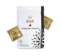 Preservativos AMOR Premium Strong, extrafuertes, grosor de 0,08 mm, Ø 53 mm, paquete de 50