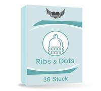 Preservativos con protuberancias fuertes Puntos y costillas - 36 piezas 52 mm Sensación real Película lubricante para relaciones anales extra finas extra húmedas de Lovelyness
