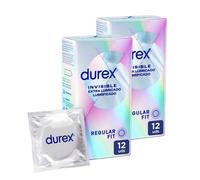 Preservativos Durex Invisible Extra Lubricados 2x12