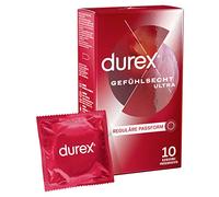 Preservativos Durex Sensación Ultra Sensi-Fit, un 20% más finos en la punta para una sensación más intensa, envase de 10 (1 x 10 unidades)