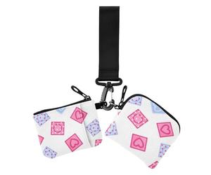 Preservativos para el día de San Valentín, monedero doble para tarjetas de crédito, pequeño protector de tarjeta de identidad desmontable con llavero para uso diario, paquete de 2 unidades, Condones