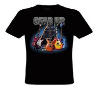 PRESERVED APRICOT Gear Up Guitars Guitar T Shirt For Men Music Shirt Black XXL
