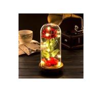 Preserved Eternal Rose with LED Light and Glass Lid - Valentine's Day Wedding Gift