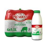 Président - Leche Desnatada de Bienestar Animal - Botella UHT Pack 6 x 1,5L