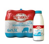 Président - Leche Semidesnatada de Bienestar Animal - Botella UHT Pack 6 x 1,5L