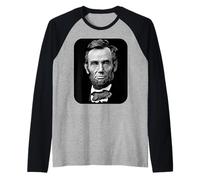 Presidente Abraham Lincoln Abe Lincoln Retrato Ilustración Camiseta Manga Raglan