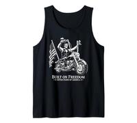Presidente Abraham Lincoln en una Motocicleta, diseño de Bandera de Estados Unidos Camiseta sin Mangas