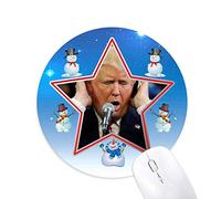 Presidente Americano Divertido Interesante Trump Muñeco de Nieve Mouse Pad Redondo Star Mat