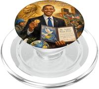 Presidente Barack Obama Ganador Premio Nobel Derechos Humanos PopSockets PopGrip para MagSafe