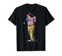 Presidente Donald Trump 2025 Golf Bandera estadounidense Camiseta