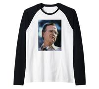 Presidente George H. W. Bush Haciendo campaña en 1988 Michael Grecco Camiseta Manga Raglan