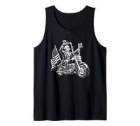 Presidente George Washington en una Motocicleta diseño de Bandera de Estados Unidos Camiseta sin Mangas