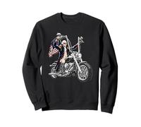 Presidente George Washington Montando Motocicleta EE.UU. 4 de Julio Sudadera