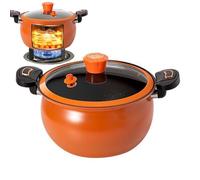 Presión Cooker - 14.76x10.24x7.87 pulgadas Calefacción rápida Calefacción rápida Cuidados de cocina para sopa, estofado con tapa ver a través de la tapa, la recipiente de cocción para la preparación d