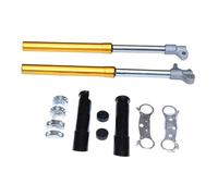 Presión gas del amortiguador Eje Trasero Kit Placa Conexión Superior E Inferior Amortiguador Horquilla Delantera 550 Mm Para Minimotos, Ciclomotores Motocross 2 Tiempos 49 Cc.(Gold Set A)