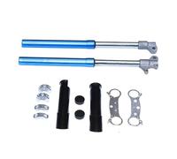 Presión gas del amortiguador Eje Trasero Kit Placa Conexión Superior E Inferior Amortiguador Horquilla Delantera 550 Mm Para Minimotos, Ciclomotores Motocross 2 Tiempos 49 Cc.(Blue Set A)