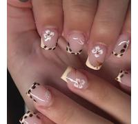 Presione en las uñas, pegamento falso de palo en acrílico artificial para diseños de arte, punta francesa falsa