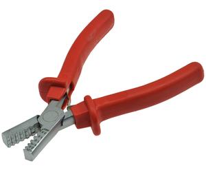 Presione las pinzas para las mangas del extremo de