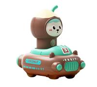 ＡＷＨＡＯ Presioning y Go Car Cartoon Press Car Lindo Creativo único Creativo Infantil Play Tema de Fruta de vehículos para niños 2 años, MarrÓn
