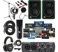 Presonus AudioBox 96 - Paquete completo de interfaz de audio con paquete de software Studio One Artist con nuevos monitores de estudio CR3.5 pares y cables de instrumento de 1/4 pulgadas, USB