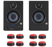 PreSonus Eris 3.5 II Generation 1 par de altavoces activos de estudio de 2ª generación + amortiguador de vibraciones keepdrum (8 unidades), color rojo