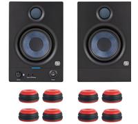 PreSonus Eris 4.5 BT II Generación Bluetooth 5.0 Altavoces activos para estudio de monitor 2ª gen + keepdrum 8 piezas de amortiguadores de vibración en rojo