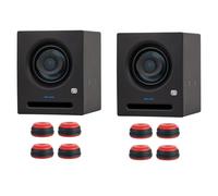 Presonus Eris Pro 4 - Altavoces activos para monitor de estudio (1 par, con pies Keepdrum), color rojo