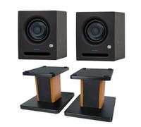 PreSonus Eris Pro 4 - Altavoces activos para monitor de estudio (1 par, con soporte keepdrum de palisandro)