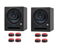 PreSonus Eris Pro 8 - Altavoces activos para monitor de estudio (1 par, con pies Keepdrum), color rojo
