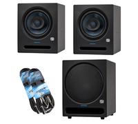 PreSonus Eris Pro 8 - Altavoces activos para monitor de estudio (1 par, con subwoofer Eris Pro Sub 10 y 2 cables jack keepdrum)
