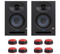 PreSonus Eris Studio 5 - Altavoces activos para monitor (5,25", 2 unidades, incluye 2 patas de boxeo), color rojo