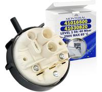 Presostato Bomba Agua Nivel 1 Tipo 760 para Lavavajillas con Rango Presión 59/40 Mbar con Código Original 41030820 41016500 41003204 para Candy para Haier para Hoover - Garantía de 10 Años - MONTERAL