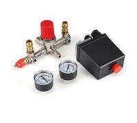 Presostato del Compresor de Aire, Regulador del Colector de Válvula del Interruptor de Control de Presión con Manómetros Dobles 90-120PSI para Una Rápida Reducción de Presión